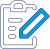 Clipboard with pen icon