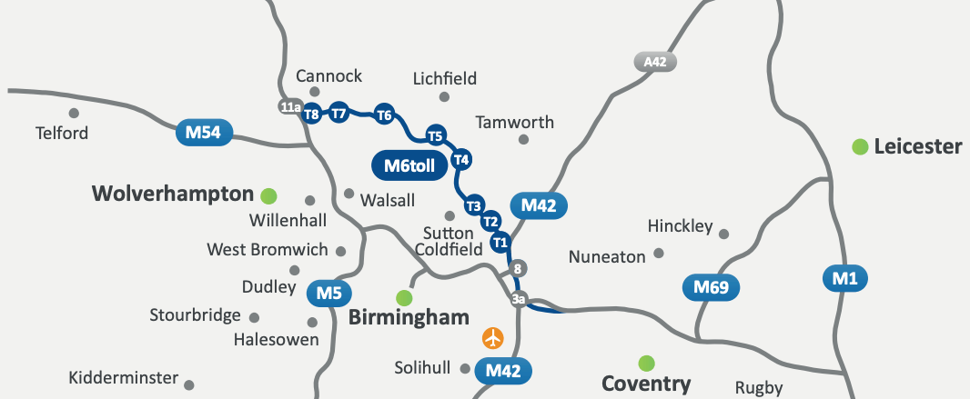 M6toll Map